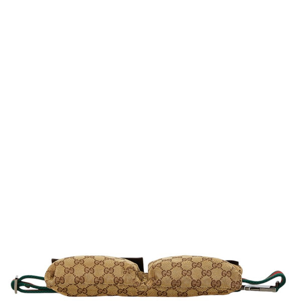 グッチ GGキャンバス ボディバッグ ウエストバッグ 28566 ベージュ ブラウン キャンバス レザー レディース GUCCI 【中古】