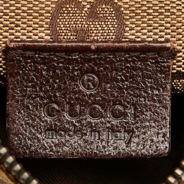 グッチ GGキャンバス ボディバッグ ウエストバッグ 28566 ベージュ ブラウン キャンバス レザー レディース GUCCI 【中古】