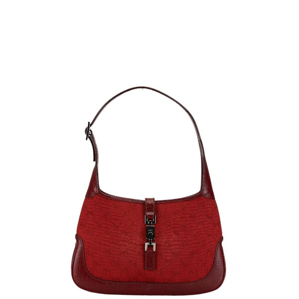 グッチ GGキャンバス ジャッキー ワンショルダーバッグ 01147 レッド キャンバス レザー レディース GUCCI 【中古】