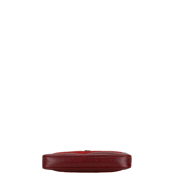 グッチ GGキャンバス ジャッキー ワンショルダーバッグ 01147 レッド キャンバス レザー レディース GUCCI 【中古】