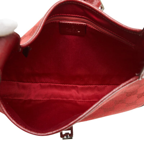 グッチ GGキャンバス ジャッキー ワンショルダーバッグ 01147 レッド キャンバス レザー レディース GUCCI 【中古】