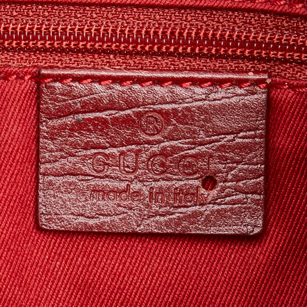 グッチ GGキャンバス ジャッキー ワンショルダーバッグ 01147 レッド キャンバス レザー レディース GUCCI 【中古】