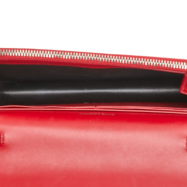 サンローラン KATE ケイト クロコ型押し タッセル 斜め掛け チェーン ショルダーバッグ ウォレット 452159 レッド レザー レディース SAINT LAURENT 【中古】