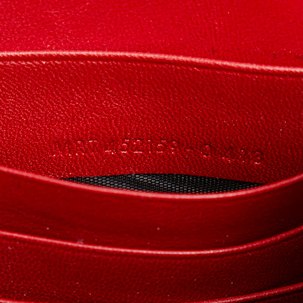 サンローラン KATE ケイト クロコ型押し タッセル 斜め掛け チェーン ショルダーバッグ ウォレット 452159 レッド レザー レディース SAINT LAURENT 【中古】