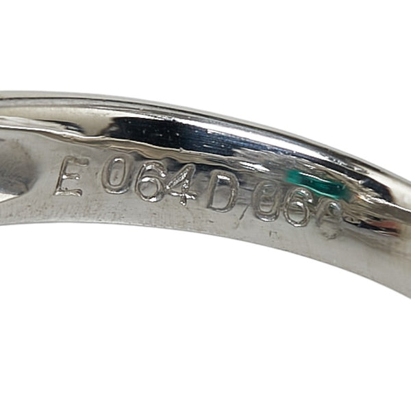 Pt900 プラチナ エメラルド0.64ct ダイヤ0.60ct リング 指輪 レディース 8号 【中古】