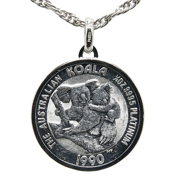 Pt1000 プラチナ Pt850 プラチナ 4OZ オーストラリア エリザベス2世 コアラコイン ネックレス レディース 【中古】