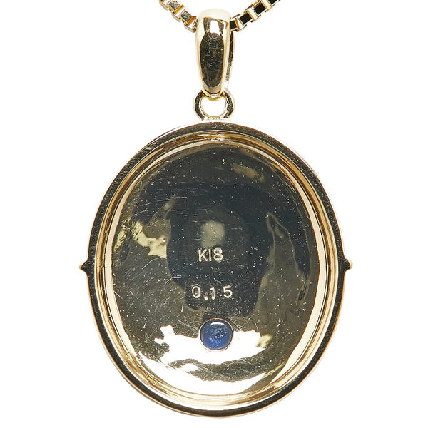 バーバリーズ K18YG イエローゴールド サファイア0.15ct ロゴ ネックレス レディース Burberrys 【中古】