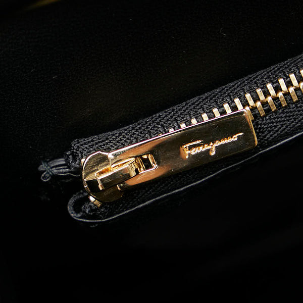 サルヴァトーレフェラガモ ガンチーニ トートバッグ ショルダーバッグ ブラック レザー レディース Salvatore Ferragamo 【中古】