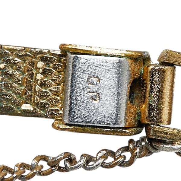 オメガ デビル カットガラス 腕時計 手巻き ゴールド文字盤 ステンレススチール メッキ レディース OMEGA 【中古】