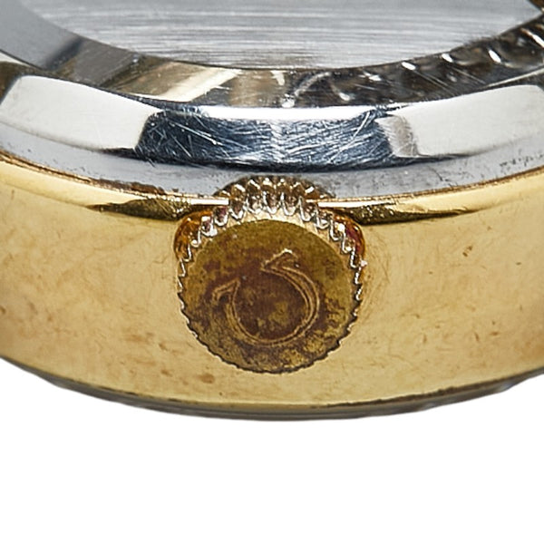 オメガ デビル カットガラス 腕時計 手巻き ゴールド文字盤 ステンレススチール メッキ レディース OMEGA 【中古】