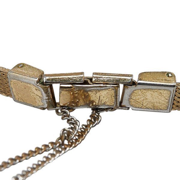 オメガ デビル カットガラス 腕時計 手巻き ゴールド文字盤 ステンレススチール メッキ レディース OMEGA 【中古】