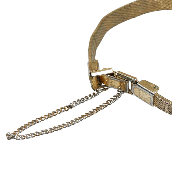 オメガ デビル カットガラス 腕時計 手巻き ゴールド文字盤 ステンレススチール メッキ レディース OMEGA 【中古】