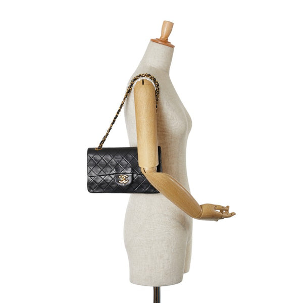 シャネル マトラッセ ココマーク チェーン ショルダーバッグ ブラック ラムスキン レディース CHANEL 【中古】