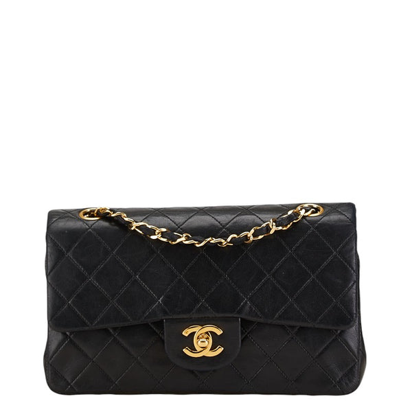 シャネル マトラッセ ココマーク チェーン ショルダーバッグ ブラック ラムスキン レディース CHANEL 【中古】