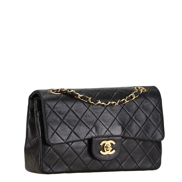 シャネル マトラッセ ココマーク チェーン ショルダーバッグ ブラック ラムスキン レディース CHANEL 【中古】