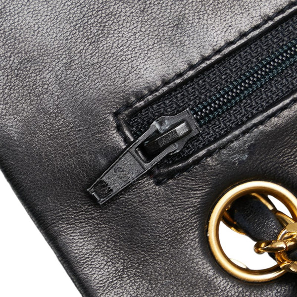 シャネル マトラッセ ココマーク チェーン ショルダーバッグ ブラック ラムスキン レディース CHANEL 【中古】