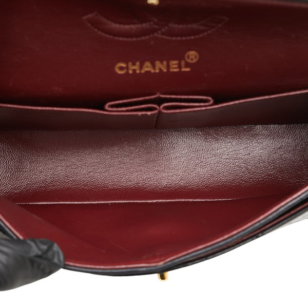 シャネル マトラッセ ココマーク チェーン ショルダーバッグ ブラック ラムスキン レディース CHANEL 【中古】