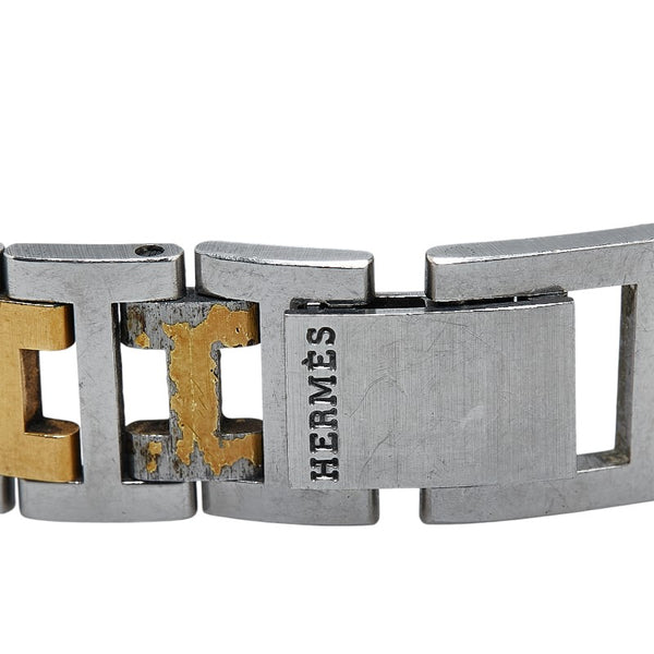 エルメス クリッパー 腕時計 CL4.220 クオーツ ホワイト文字盤 ステンレススチール メッキ レディース HERMES 【中古】