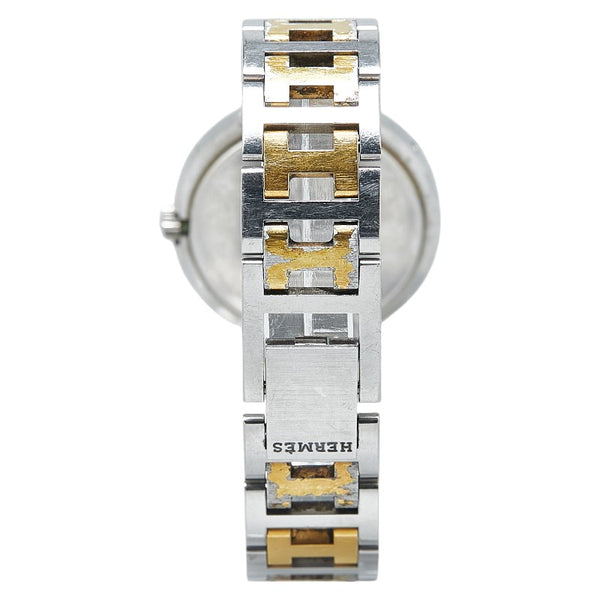 エルメス クリッパー 腕時計 CL4.220 クオーツ ホワイト文字盤 ステンレススチール メッキ レディース HERMES 【中古】