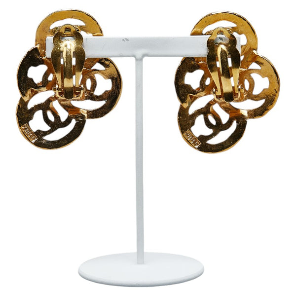 シャネル トリプル ココマーク イヤリング ゴールド メッキ レディース CHANEL 【中古】