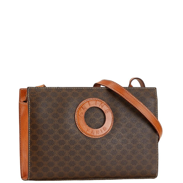 セリーヌ マカダム ショルダーバッグ ブラウン PVC レザー レディース CELINE 【中古】