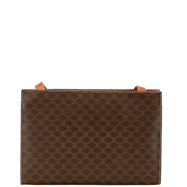 セリーヌ マカダム ショルダーバッグ ブラウン PVC レザー レディース CELINE 【中古】