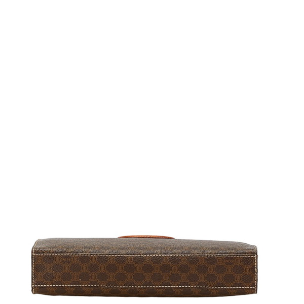 セリーヌ マカダム ショルダーバッグ ブラウン PVC レザー レディース CELINE 【中古】