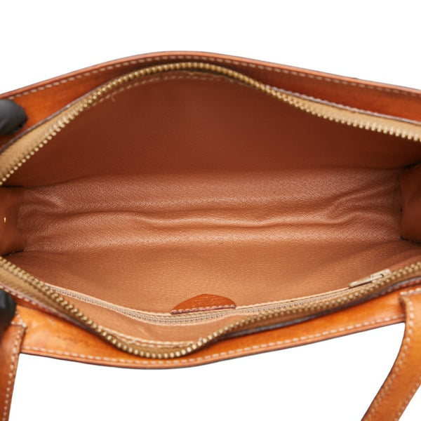 セリーヌ マカダム ショルダーバッグ ブラウン PVC レザー レディース CELINE 【中古】