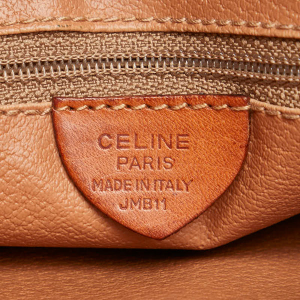 セリーヌ マカダム ショルダーバッグ ブラウン PVC レザー レディース CELINE 【中古】