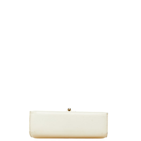 サルヴァトーレフェラガモ ガンチーニ ポーチ 化粧ポーチ ホワイト レザー レディース Salvatore Ferragamo 【中古】