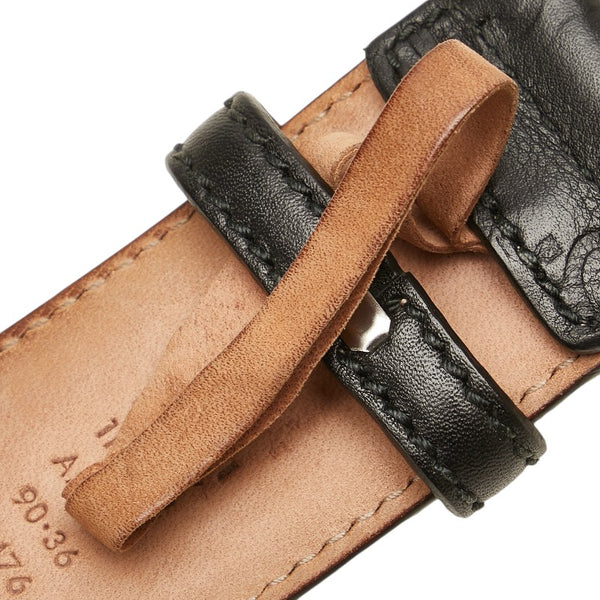 グッチ グッチシマ インターロッキングG ベルト 90.36 114984 ブラック シルバー レザー メンズ GUCCI 【中古】