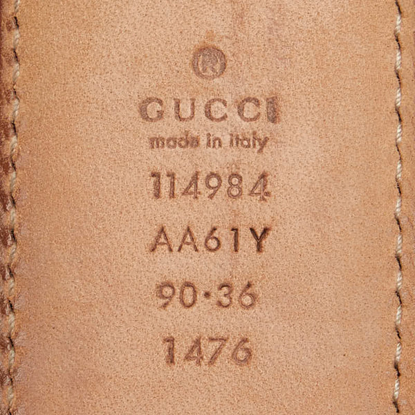 グッチ グッチシマ インターロッキングG ベルト 90.36 114984 ブラック シルバー レザー メンズ GUCCI 【中古】