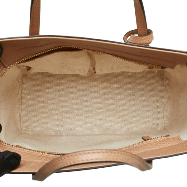 グッチ スウィングミニ ハンドバッグ ショルダーバッグ 2WAY 368827 ベージュ ブラウン キャンバス レザー レディース GUCCI 【中古】