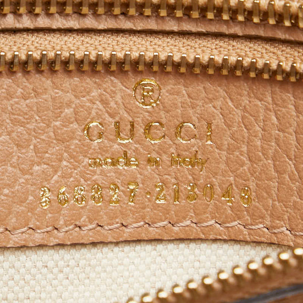 グッチ スウィングミニ ハンドバッグ ショルダーバッグ 2WAY 368827 ベージュ ブラウン キャンバス レザー レディース GUCCI 【中古】