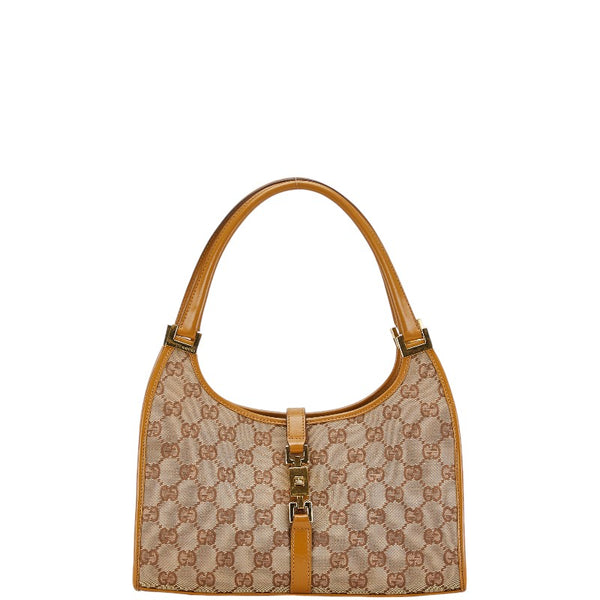 グッチ GGキャンバス ジャッキー ハンドバッグ 002.1068.2404 ベージュ ライトブラウン キャンバス レザー レディース GUCCI 【中古】