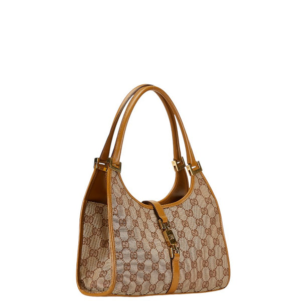 グッチ GGキャンバス ジャッキー ハンドバッグ 002.1068.2404 ベージュ ライトブラウン キャンバス レザー レディース GUCCI 【中古】