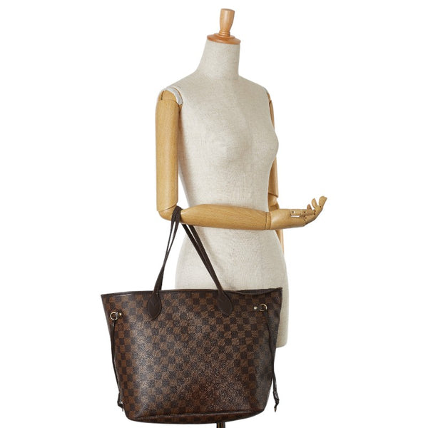 ルイ ヴィトン ダミエ ネヴァーフルMM ショルダーバッグ トートバッグ N51105 ブラウン PVC レザー レディース LOUIS VUITTON 【中古】