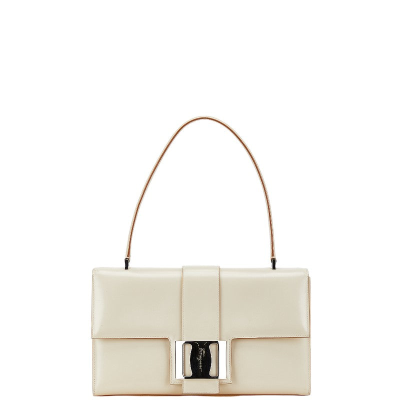 サルヴァトーレフェラガモ ハンドバッグ アイボリーホワイト レザー レディース Salvatore Ferragamo 【中古】