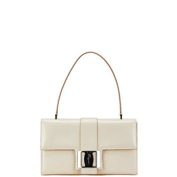 サルヴァトーレフェラガモ ハンドバッグ アイボリーホワイト レザー レディース Salvatore Ferragamo 【中古】