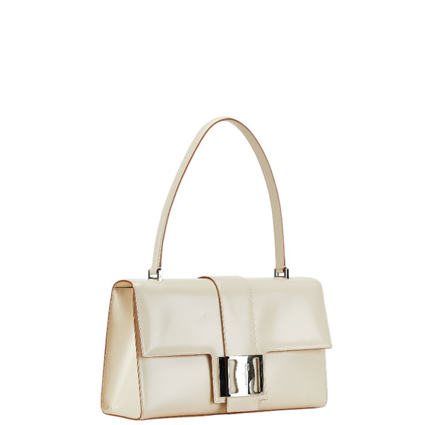 サルヴァトーレフェラガモ ハンドバッグ アイボリーホワイト レザー レディース Salvatore Ferragamo 【中古】