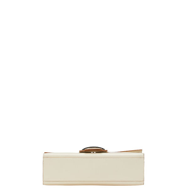 サルヴァトーレフェラガモ ハンドバッグ アイボリーホワイト レザー レディース Salvatore Ferragamo 【中古】