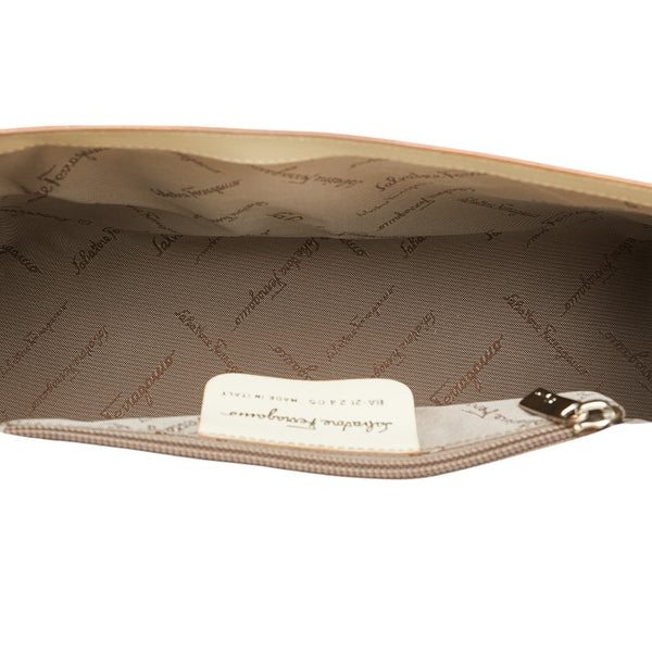 サルヴァトーレフェラガモ ハンドバッグ アイボリーホワイト レザー レディース Salvatore Ferragamo 【中古】