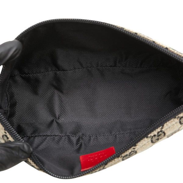 グッチ GGキャンバス ワンショルダーバッグ ハンドバッグ ポーチ 089 1103 ブラウン レッド キャンバス レザー レディース GUCCI 【中古】