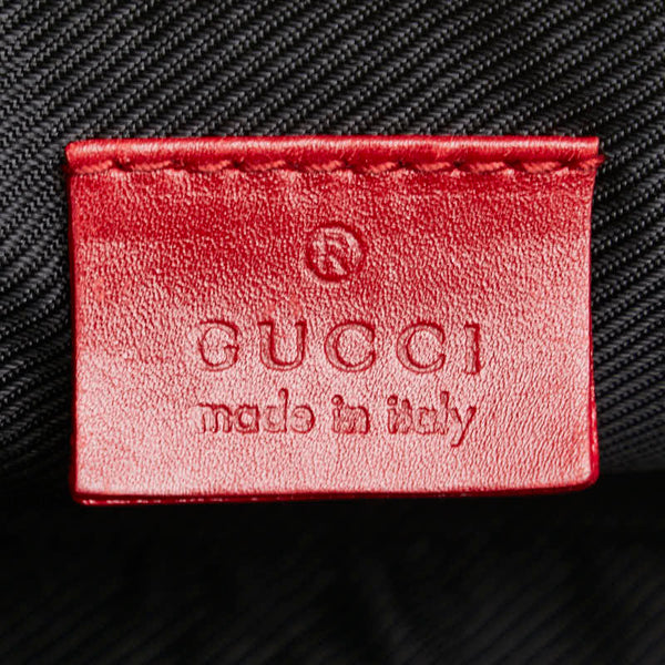 グッチ GGキャンバス ワンショルダーバッグ ハンドバッグ ポーチ 089 1103 ブラウン レッド キャンバス レザー レディース GUCCI 【中古】