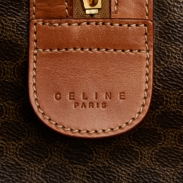 セリーヌ マカダム ボストンバッグ トラベルバッグ 旅行用バッグ ブラウン PVC レザー レディース CELINE 【中古】
