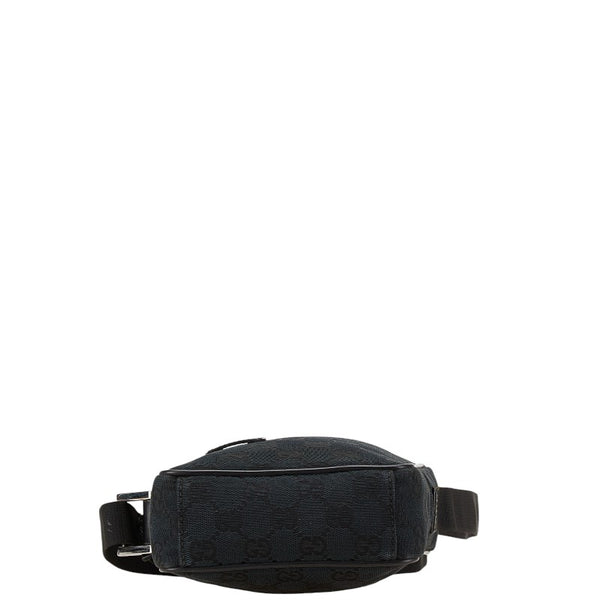 グッチ GGキャンバス ショルダーバッグ 018 1619 00 2113 ブラック キャンバス レザー レディース GUCCI 【中古】