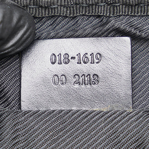 グッチ GGキャンバス ショルダーバッグ 018 1619 00 2113 ブラック キャンバス レザー レディース GUCCI 【中古】