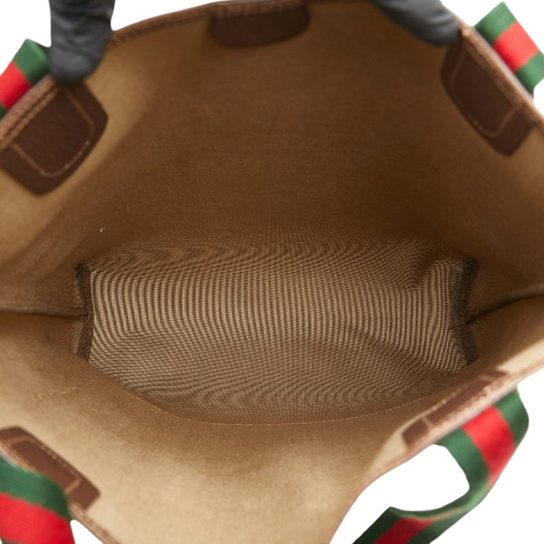 グッチ GGスプリーム シェリーライン トートバッグ 002.123.6487 ベージュ ブラウン PVC レザー レディース GUCCI 【中古】