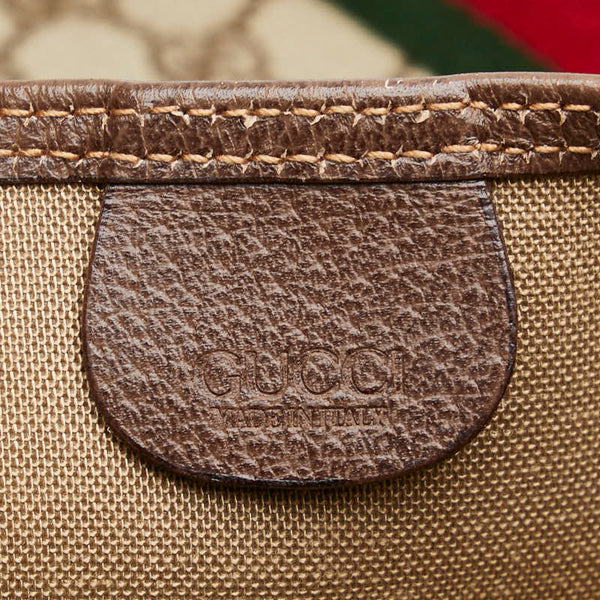 グッチ GGスプリーム シェリーライン トートバッグ 002.123.6487 ベージュ ブラウン PVC レザー レディース GUCCI 【中古】