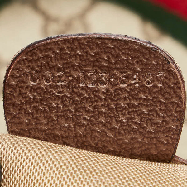 グッチ GGスプリーム シェリーライン トートバッグ 002.123.6487 ベージュ ブラウン PVC レザー レディース GUCCI 【中古】